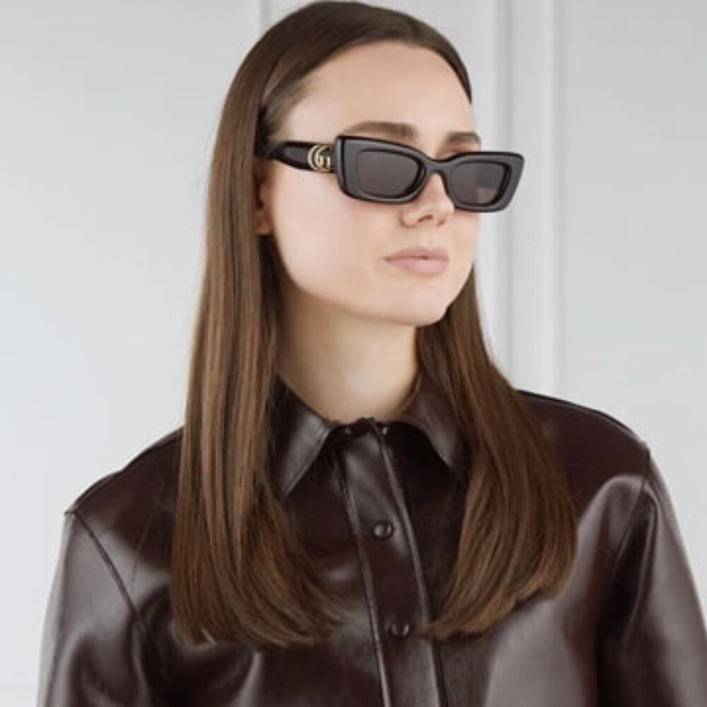 NEW GUCCI GG1827S 002 WOMEN DARK HAVANA SUNGLASSES GUCCI - Picture 4 of 12